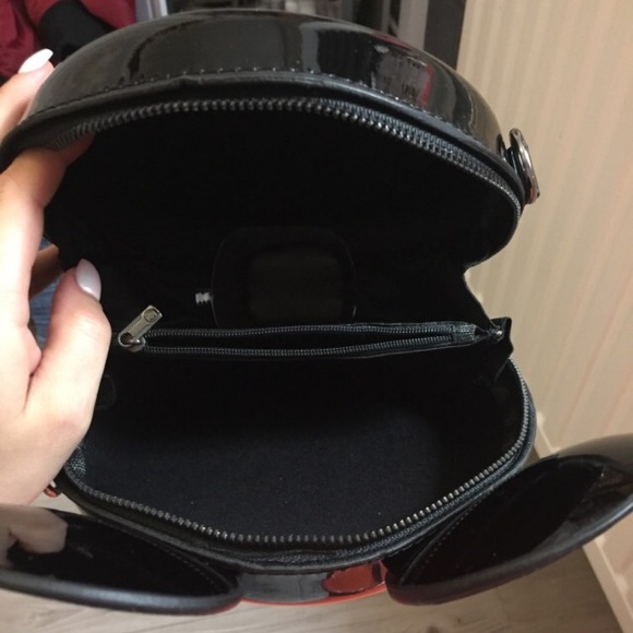 Disney Mickey Mouse Glossy Black Crossbody Purse - Picture 7 of 7